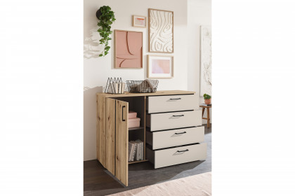 Genomi von SchlafKONTOR - Kombikommode Eiche Artisan - kaschmir