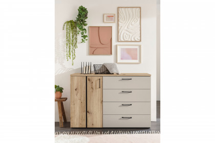Genomi von SchlafKONTOR - Kombikommode Eiche Artisan - kaschmir