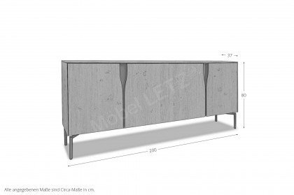 Vinci von LEONARDO Living - Sideboard in Asteiche mit Designfüßen in Bronze