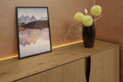 Vinci von LEONARDO Living - Sideboard in Asteiche mit Designfüßen in Bronze