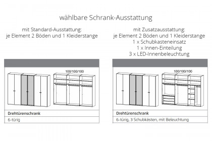 Arola von Schöner Wohnen - Schrank und Bett champagner - Eiche