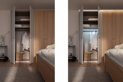 Arola von Schöner Wohnen - Schrank und Bett champagner - Eiche