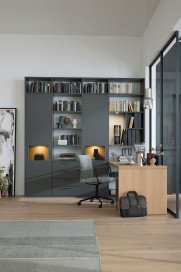 Kara-System von Musterring - Büromöbelkombi in Schiefergrau & Eiche sand