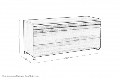 Pilatus von Sprenger Möbel - Kommode mit 3 Schubladen - Sumpfeiche