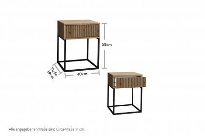 Marle von POL Power - Nachttisch ca. 52 cm hoch Artisan Eiche - Gestell schwarz