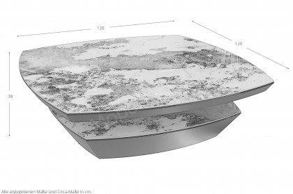 Dolmen von Akante - Couchtisch Keramik Marmoroptik Calcatta