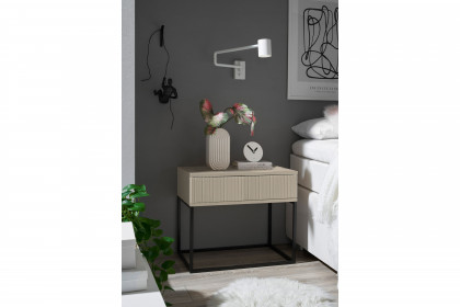 Marle von POL Power - Nachtkommode ca. 60 cm breit kaschmir - Gestell schwarz