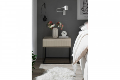 Marle von POL Power - Nachtkommode ca. 60 cm breit kaschmir - Gestell schwarz