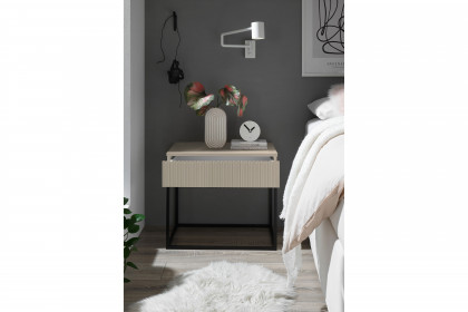 Marle von POL Power - Nachtkommode ca. 60 cm breit kaschmir - Gestell schwarz