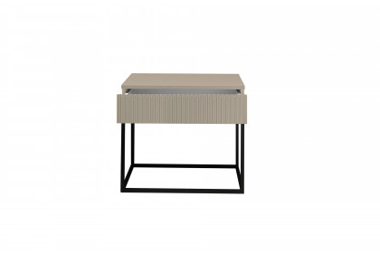 Marle von POL Power - Nachtkommode ca. 60 cm breit kaschmir - Gestell schwarz