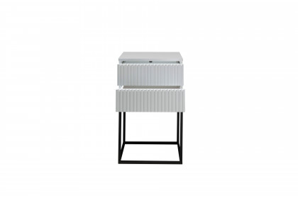 Marle von POL Power - Nachtkonsole weiß mit schwarzem Gestell Boxspringhöhe