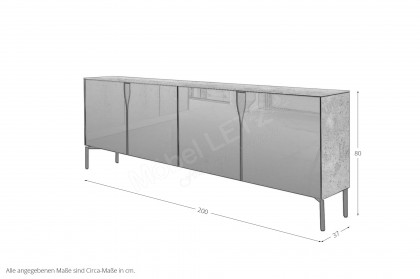 Vinci von LEONARDO Living - Sideboard in Keramik und Glas grau