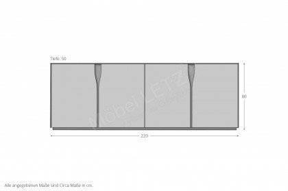 Vinci von LEONARDO Living - Sideboard in Lack grau und anthrazit