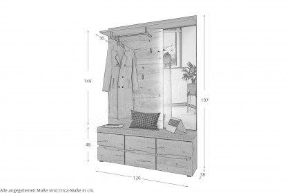 Fargo von Innostyle - Garderobenset in Evoke Eiche