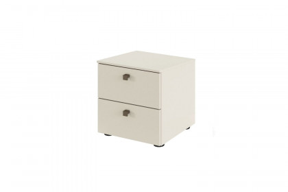 Arola von Schöner Wohnen - Nachttisch champagner mit Metallgriffen