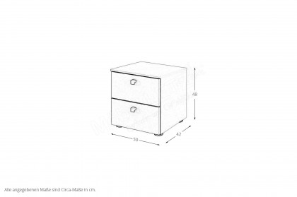 Arola von Schöner Wohnen - Nachttisch champagner mit Metallgriffen