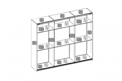 Raven von SchlafKONTOR - Schlafzimmer-Einrichtung Eiche - graphit
