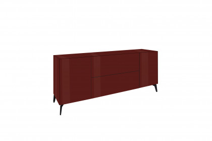Colors von Mäusbacher - Lowboard 211 Glas bordeauxrot mit Metallfüßen