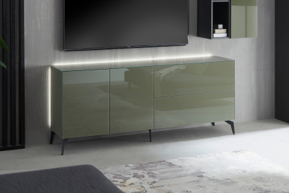 Colors von Mäusbacher - Lowboard 211 Glas olivgrün mit Metallfüßen