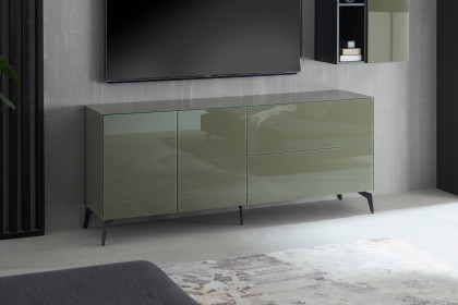 Colors von Mäusbacher - Lowboard 211 Glas olivgrün mit Metallfüßen