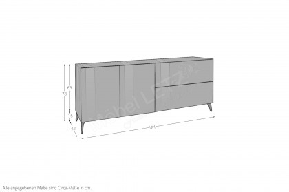 Colors von Mäusbacher - Lowboard 211 Glas olivgrün mit Metallfüßen