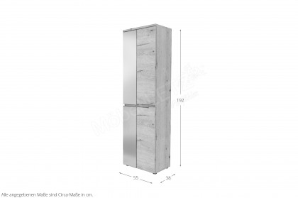 Fargo von Innostyle - Garderobenschrank in Evoke Eiche mit Spiegeltür