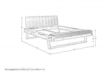 Sarja von SchlafKONTOR trendline - Doppelbett massiv mit Stauraum-Bettbank