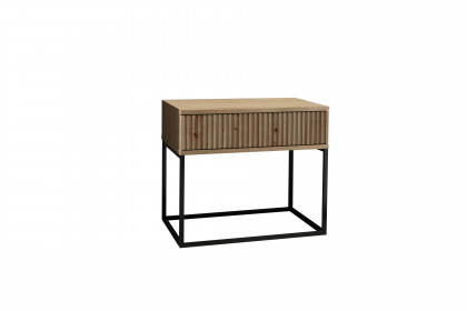 Marle von POL Power - Nachttisch mit Schubkasten Rillen-Muster Eiche Artisan