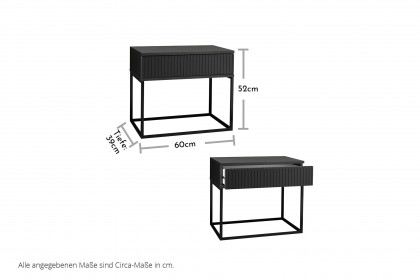 Marle von POL Power - Nachttisch mit 1 Schubkasten Rillenstruktur