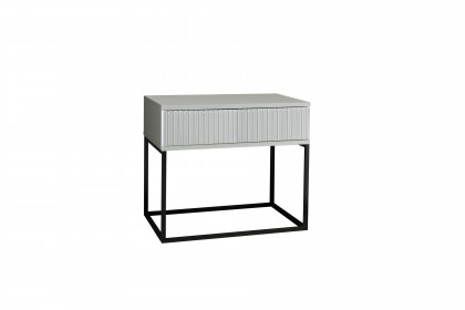 Marle von POL Power - weißer Nachtschrank mit Schublade & schwarzem Gestell