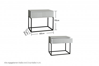 Marle von POL Power - weißer Nachtschrank mit Schublade & schwarzem Gestell