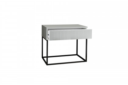 Marle von POL Power - weißer Nachtschrank mit Schublade & schwarzem Gestell