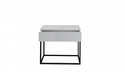 Marle von POL Power - weißer Nachtschrank mit Schublade & schwarzem Gestell