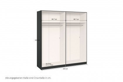 Longline von JUTZLER - Kleiderschrank ca. 200 cm breit schwarz - Wildeiche