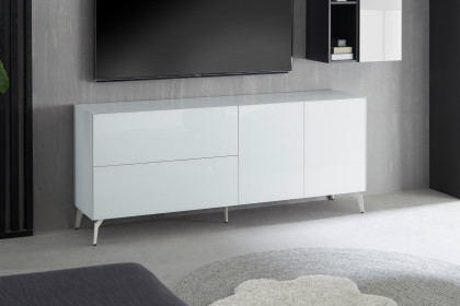 Colors von Mäusbacher - Lowboard 211 Glas weiß mit Metallfüßen