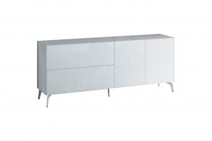 Colors von Mäusbacher - Lowboard 211 Glas weiß mit Metallfüßen