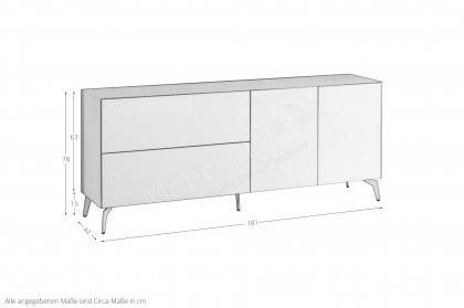 Colors von Mäusbacher - Lowboard 211 Glas weiß mit Metallfüßen