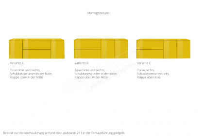 Colors von Mäusbacher - Lowboard 211 Glas weiß mit Metallfüßen