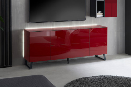 Colors von Mäusbacher - Lowboard 211 Glas bordeauxrot mit Metallkufen