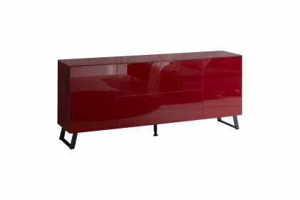 Colors von Mäusbacher - Lowboard 211 Glas bordeauxrot mit Metallkufen