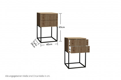 Marle von POL Power - Nachtschrank in Boxspringhöhe Eiche Artisan - schwarz