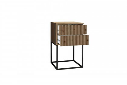 Marle von POL Power - Nachtschrank in Boxspringhöhe Eiche Artisan - schwarz