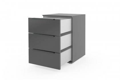 Glassystem von Disselkamp - Nachtschrank basalt mit 3 Schubkästen