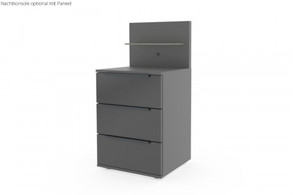 Glassystem von Disselkamp - Nachtschrank basalt mit 3 Schubkästen