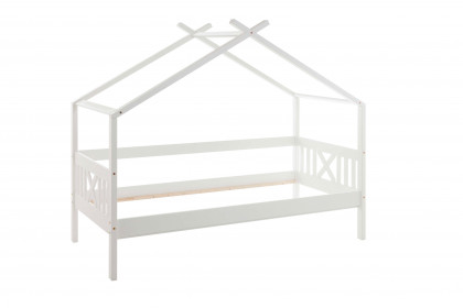 Susa von POL Power - Bett mit Himmel-Vorrichtung Kiefer weiß