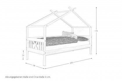 Susa von POL Power - Bett mit Himmel-Vorrichtung Kiefer weiß
