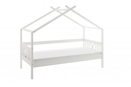 Susa von POL Power - Bett mit Himmel-Vorrichtung Kiefer weiß