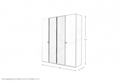 Arola von Schöner Wohnen - Drehtürenschrank Eiche Furnier - champagner