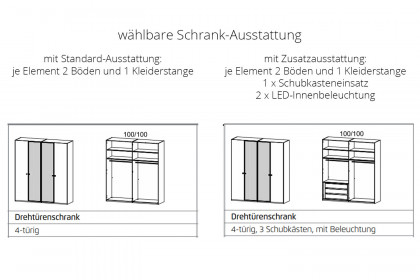 Arola von Schöner Wohnen - Drehtürenschrank Eiche Furnier - champagner