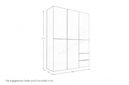 Santorin von POL Power - Schrank ca. 150 cm breit kaschmir - Glas kaschmir